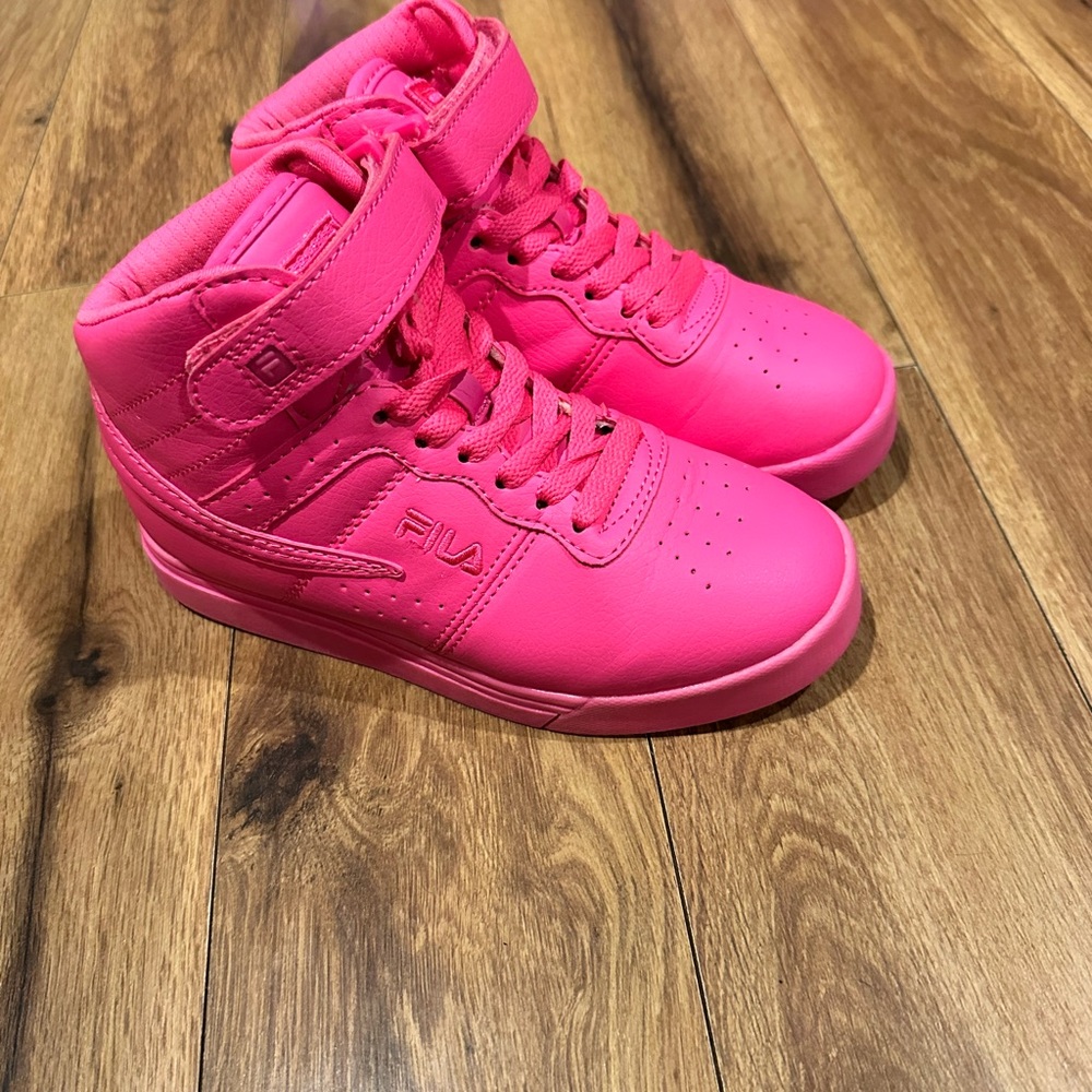 Fila Neon Pink High-Top Sneakers